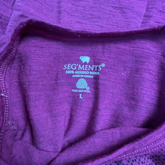 Segments Womens Long Sleeve Merino Wool Base Layer Top Large Pullover Crew Neck - Picture 3 of 8